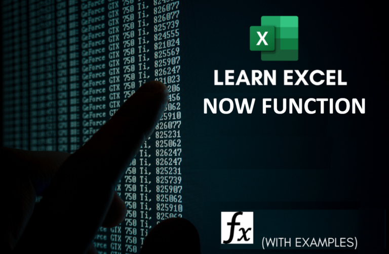 EXCEL FUNCTION – NOW