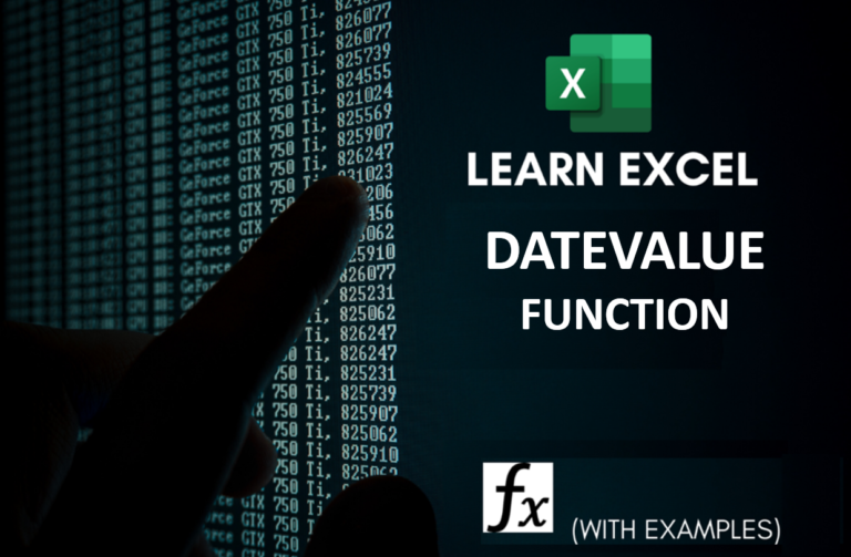 EXCEL FUNCTION – DATEVALUE