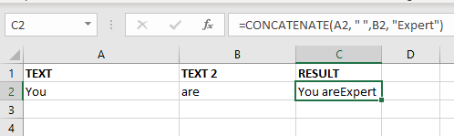 EXCEL FUNCTION – CONCATENATE