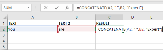EXCEL FUNCTION – CONCATENATE