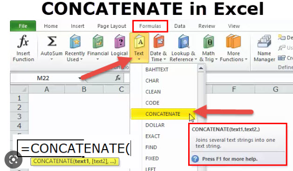 EXCEL FUNCTION – CONCATENATE