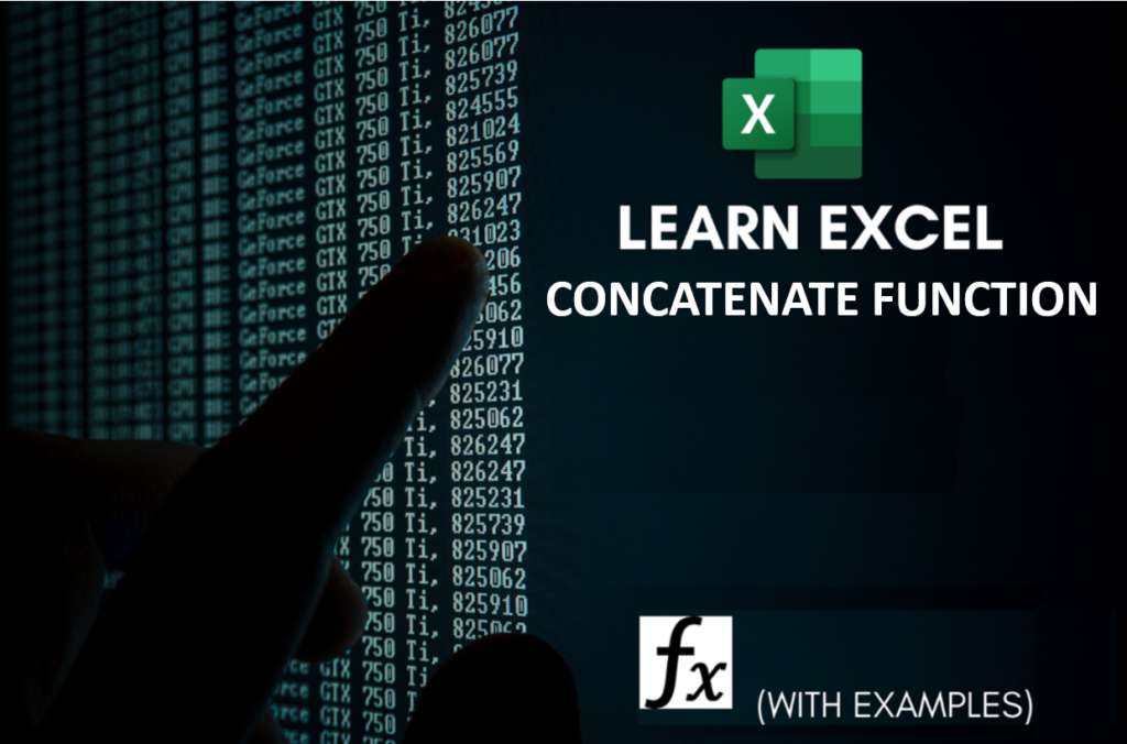 Learn Excel Concatenate Function