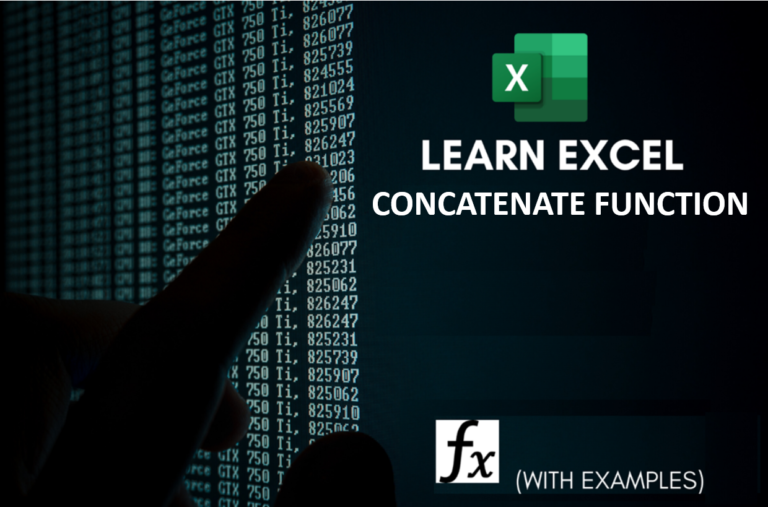 EXCEL FUNCTION – CONCATENATE