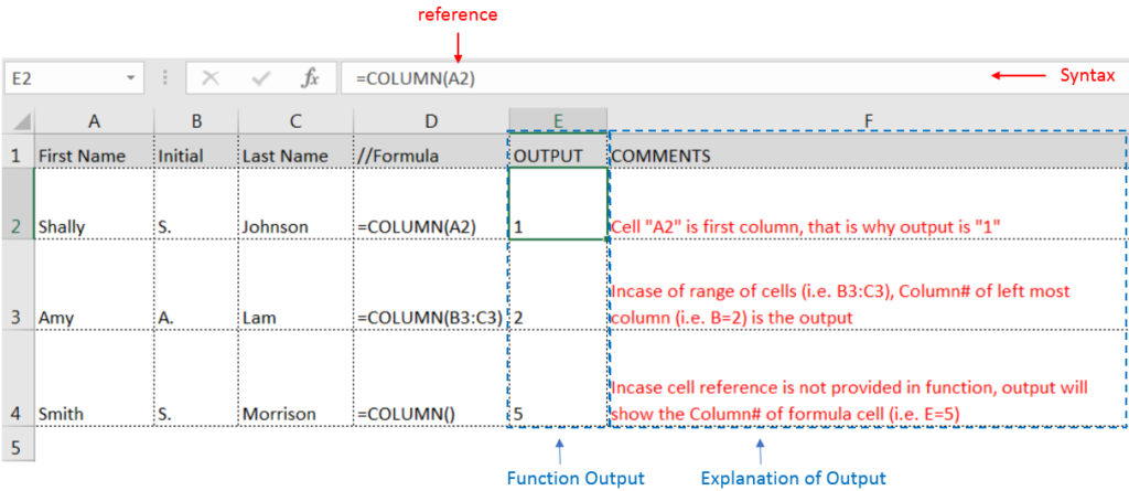 COLUMN Function