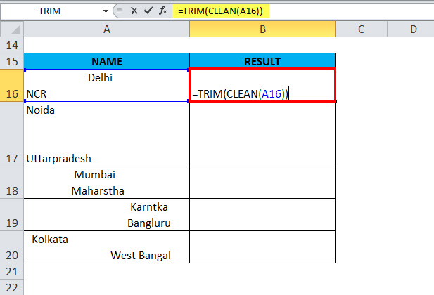 Excel TRIM Function