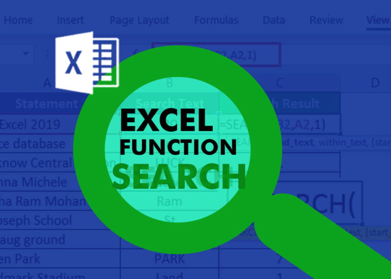 EXCEL FUNCTION – SEARCH