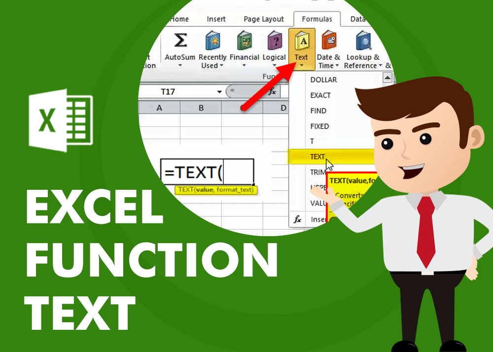 add text function excel