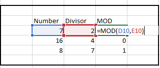EXCEL FUNCTION – MOD