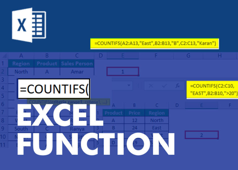 EXCEL FUNCTION – COUNTIFS