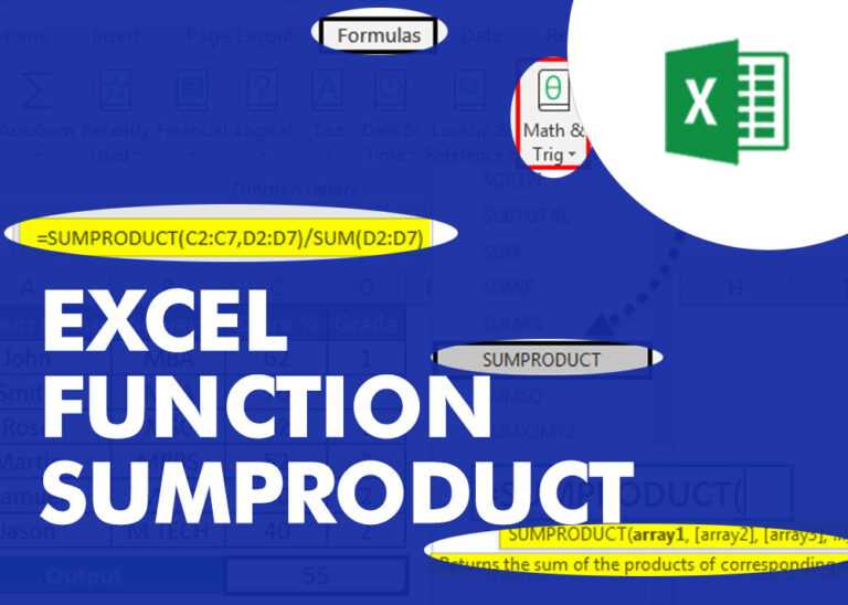 EXCEL FUNCTION – SUMPRODUCT