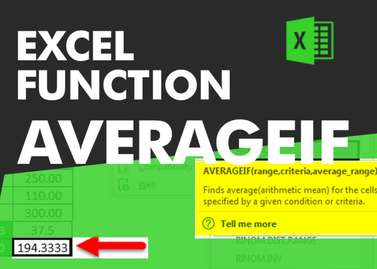 EXCEL FUNCTION – AVERAGEIFS