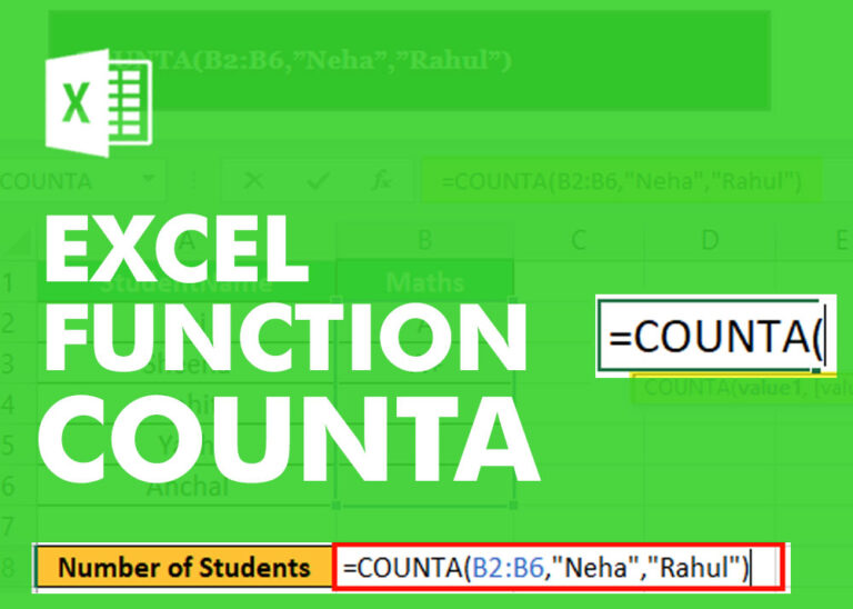 EXCL FUNCTION – COUNTA