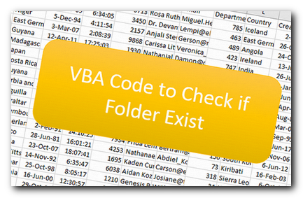 VBA Code to Check if Folder Exist