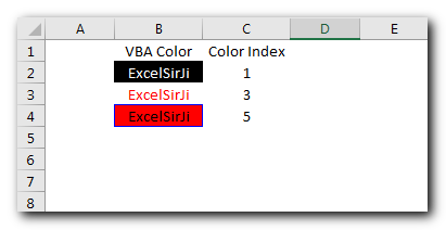 ColorIndex in Excel VBA