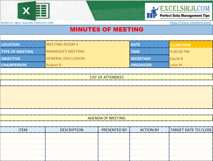 MINUTES OF MEETING