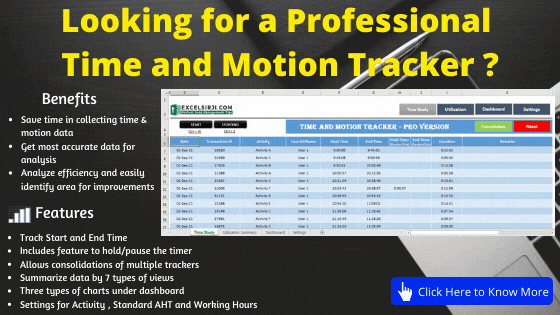 Time and Motion Tracker Pro Version