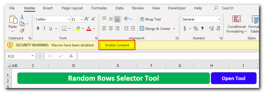 Random Rows Selector Tool