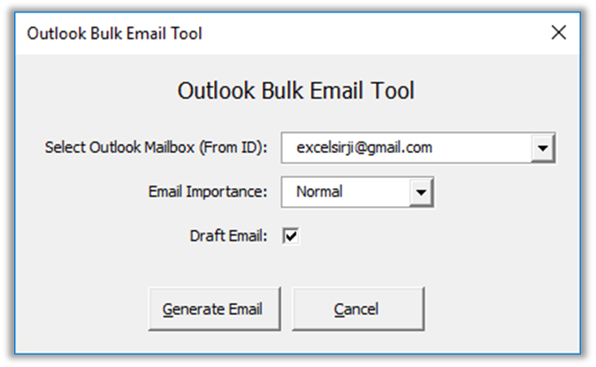 Outlook Bulk Email Tool