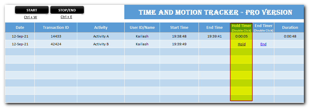 Time and Motion Professional Tracker 2 Time and Motion