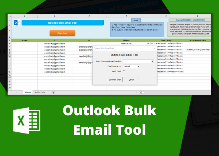 Outlook Bulk Email Tool