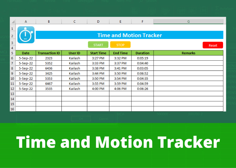 Time and Motion Tracker