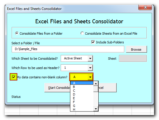 Excel Files and Sheets Consolidator