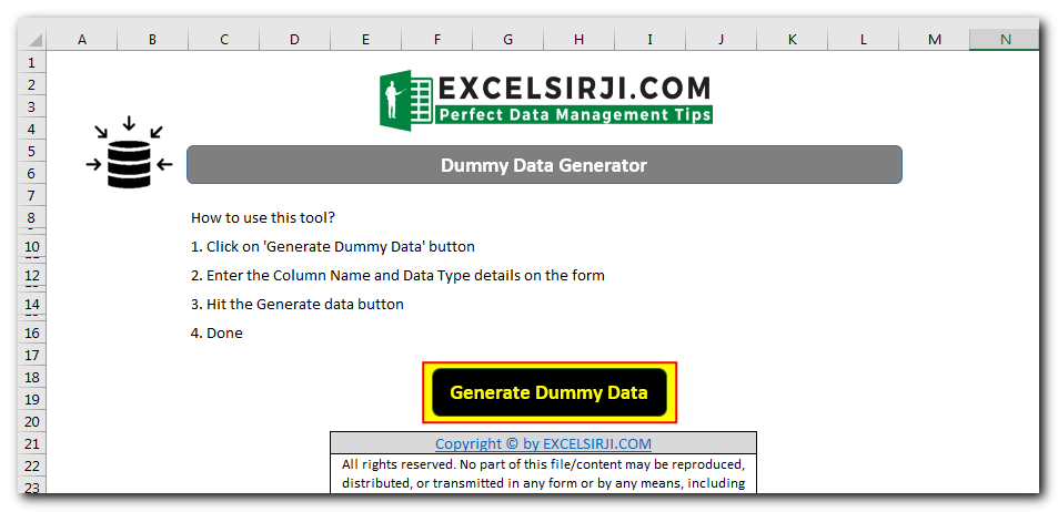 Dummy Data Generator Tool