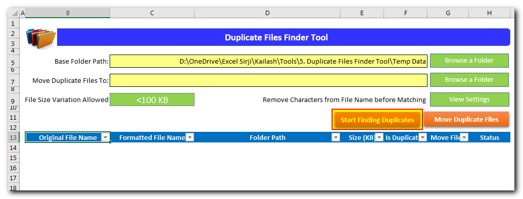 Duplidate Files Finder Tool