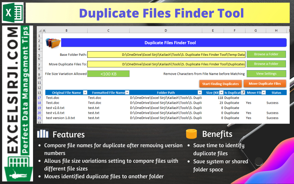 Duplidate Files Finder Tool