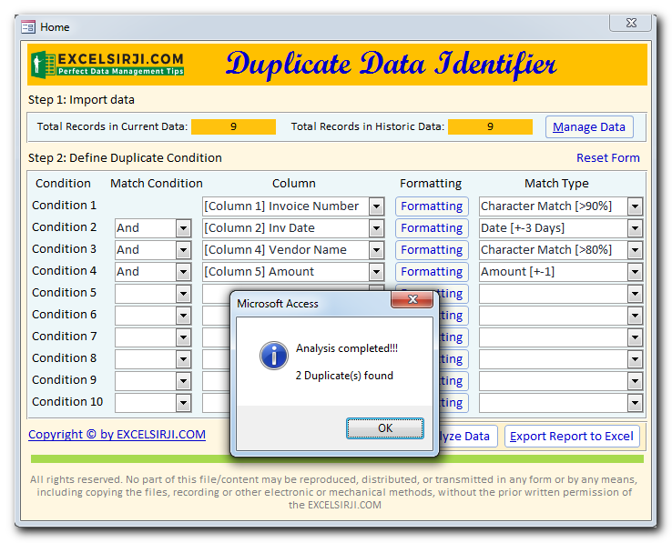 Duplicate Data Identifier