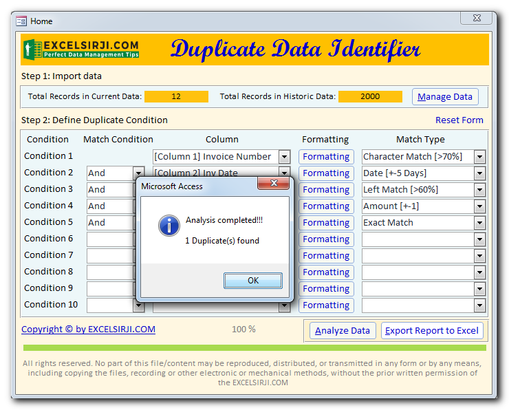 Duplicate Data Identifier
