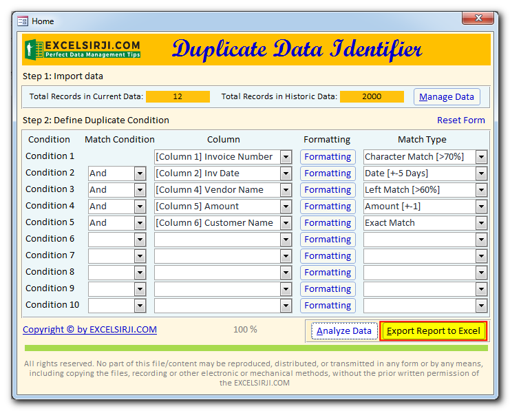 Duplicate Data Identifier
