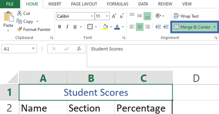 Merge Cells in Excel