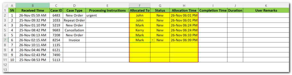 Efficient Work Allocation in Excel