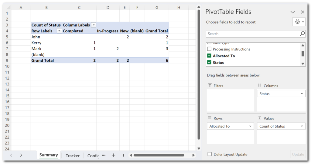 Efficient Work Allocation in Excel