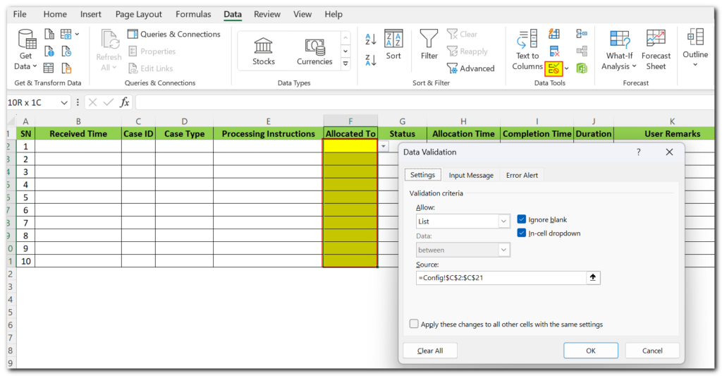 Efficient Work Allocation in Excel