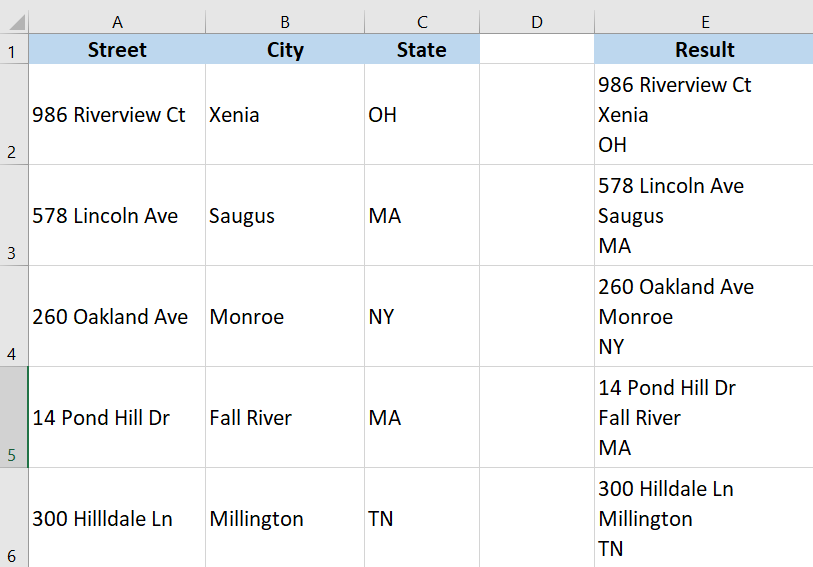 Inserting Line Break in Excel