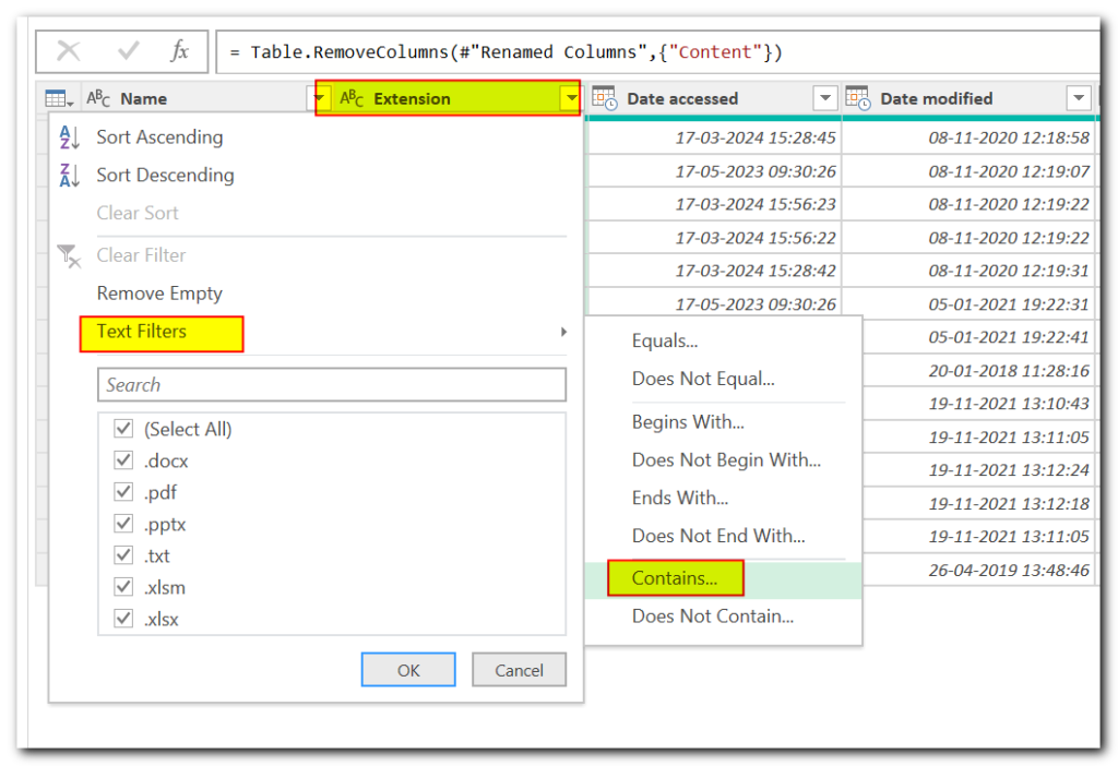 Get List of File Names using Power Query