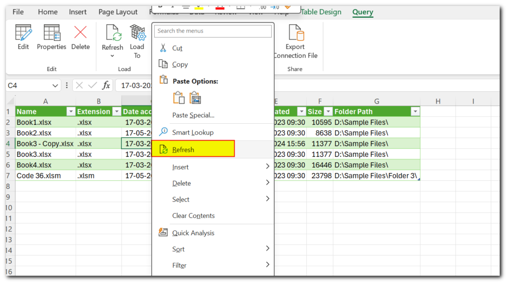 Get List of File Names using Power Query