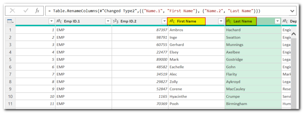 Split Data using Power Query