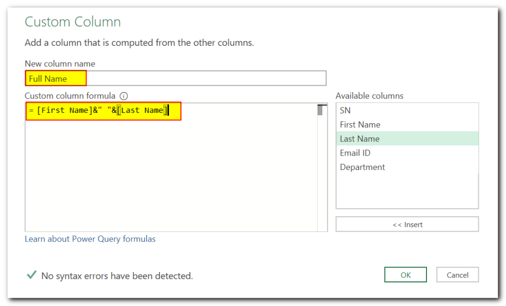 Merge Columns using Power Query