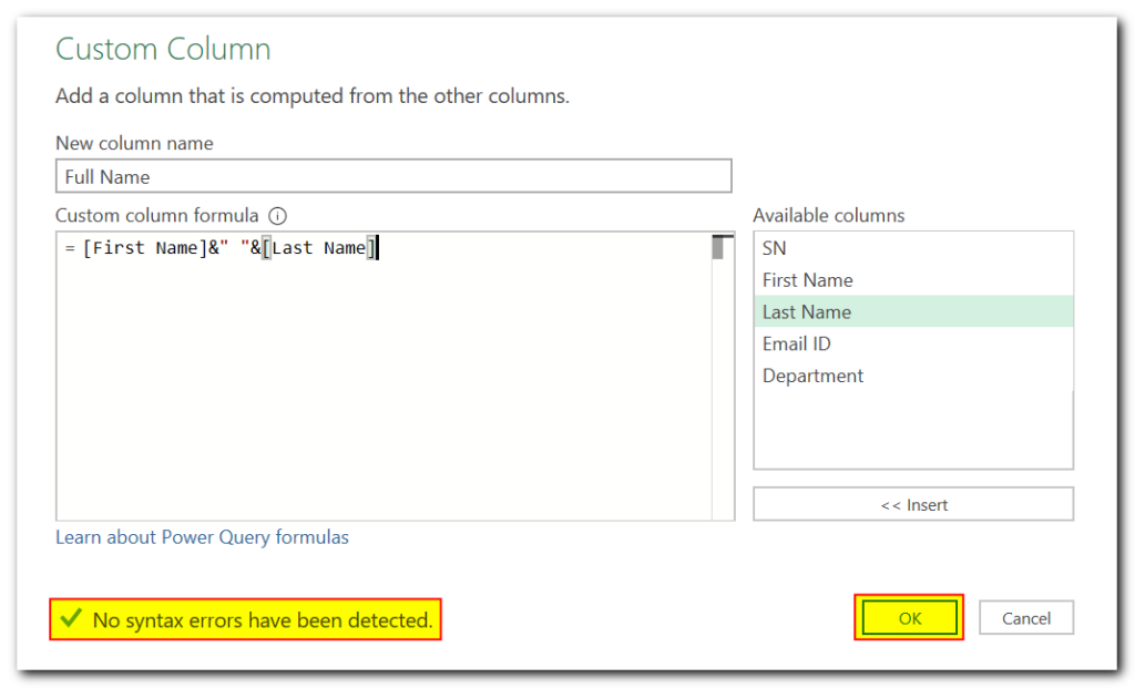 Merge Columns using Power Query