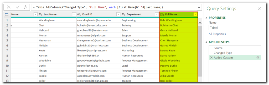 Merge Columns using Power Query