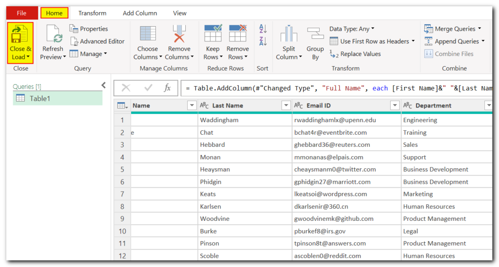 Merge Columns using Power Query