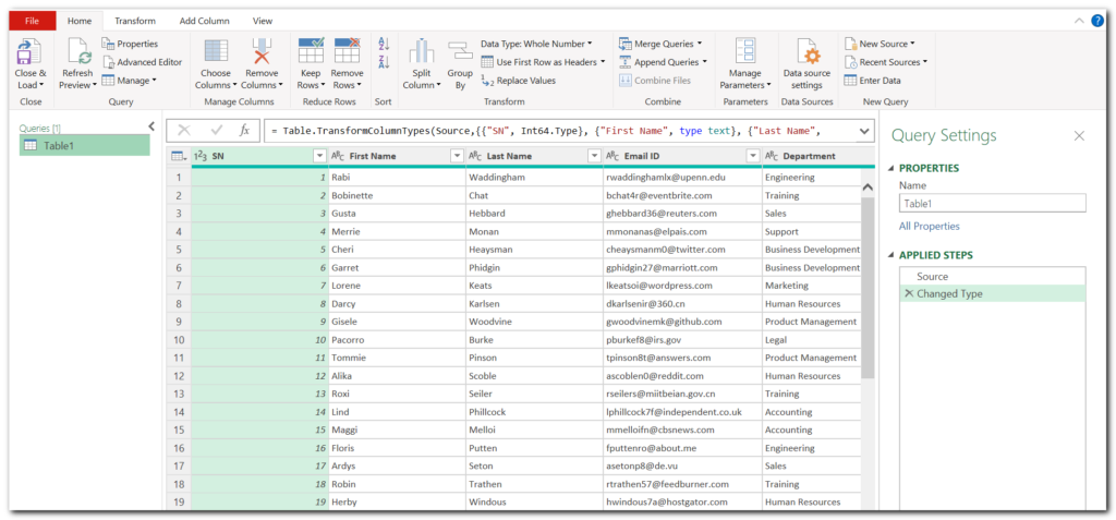 Merge Columns using Power Query