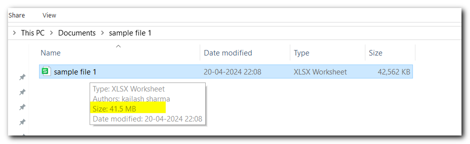 Reduce File Size in Excel