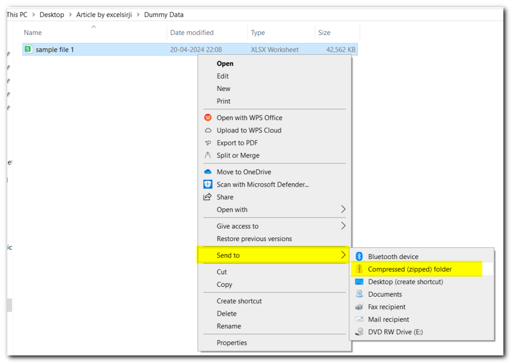 Reduce File Size in Excel