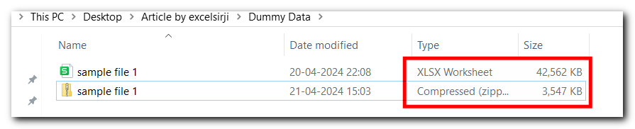 Reduce File Size in Excel