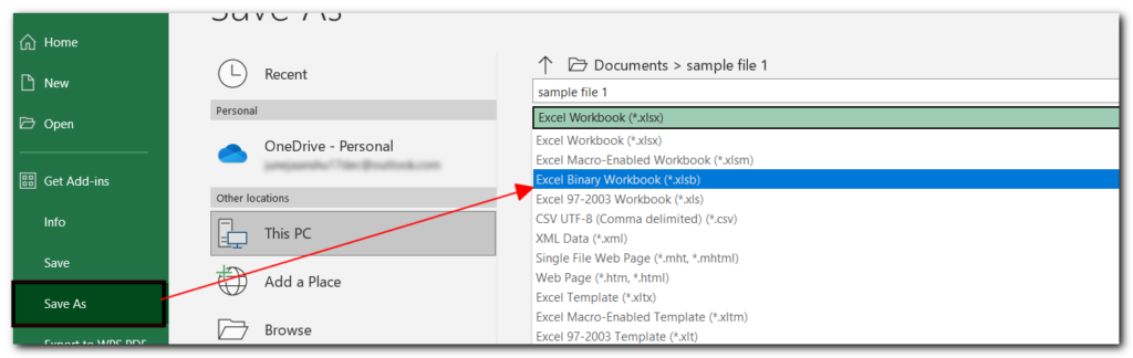 Reduce File Size in Excel