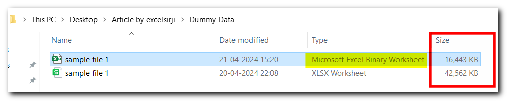 Reduce File Size in Excel